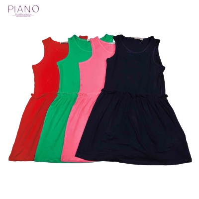 پیراهن آستین حلقه ای ویسکوز دخترانه