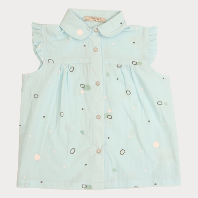 شومیز حلقه ای کتان نازک دخترانه