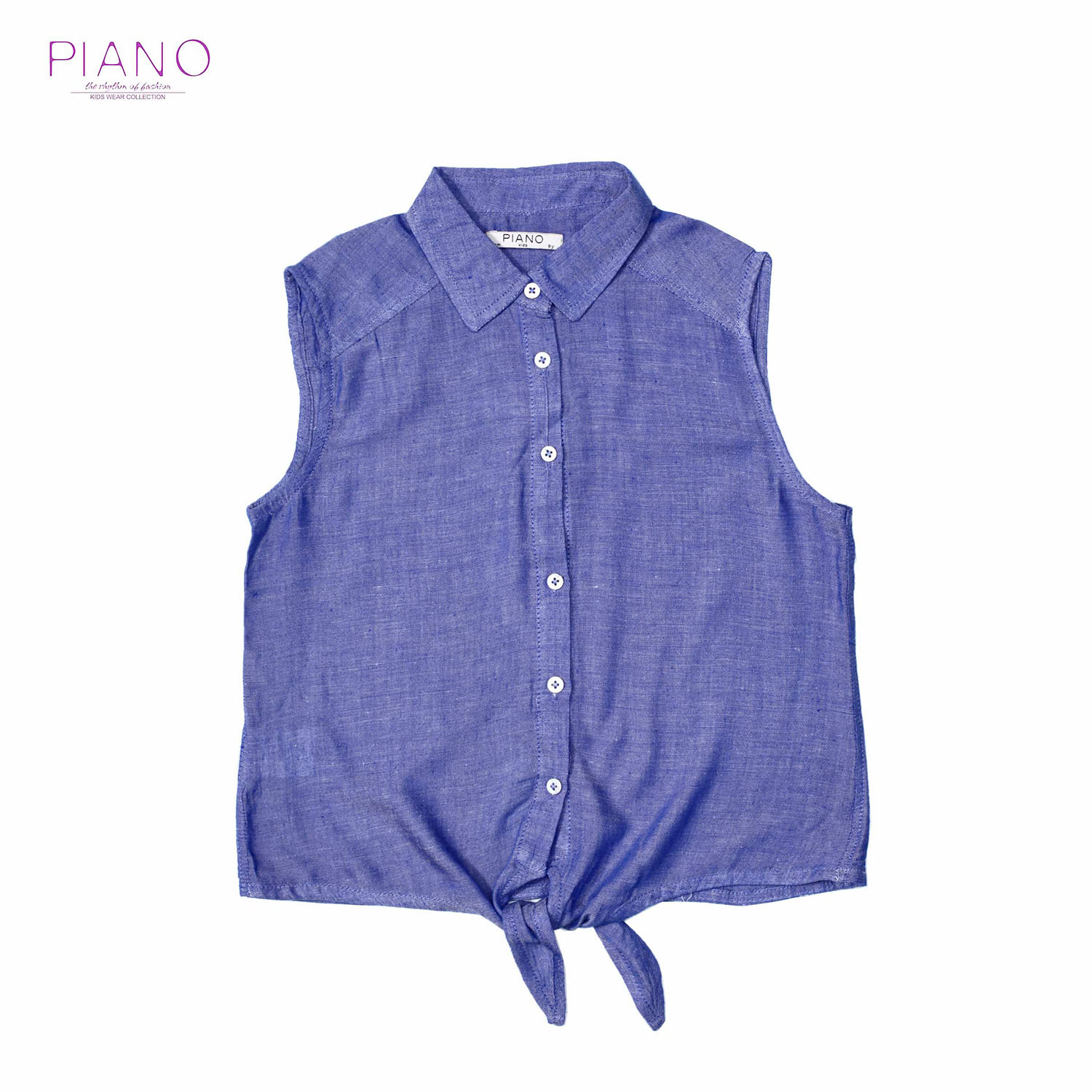 شومیز حلقه ای جلوگره ای لینن دخترانه