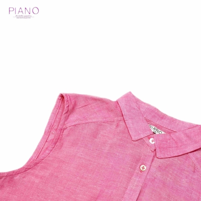 شومیز حلقه ای جلوگره ای لینن دخترانه