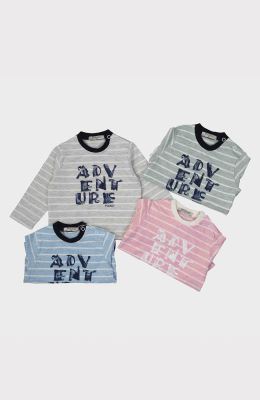 بلوز یکرو لایکرا ملانژ رنگی راه راه