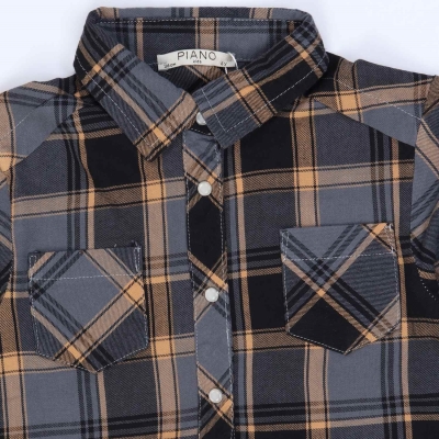 پیراهن نساجی چهارخانه درشت