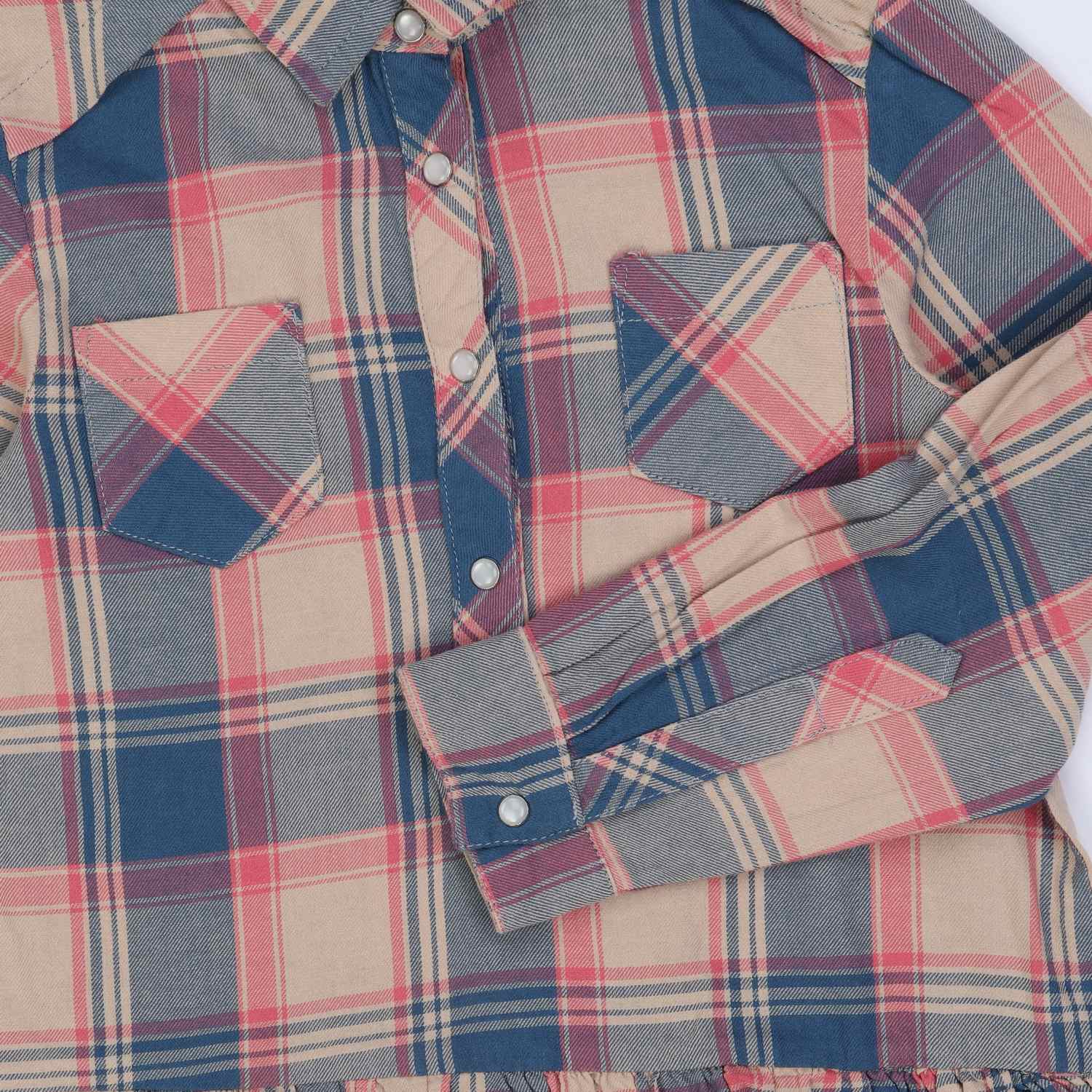 پیراهن نساجی چهارخانه درشت