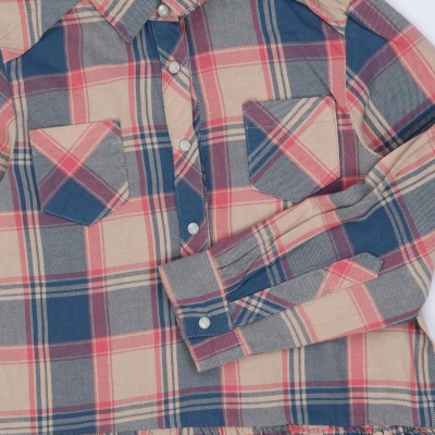 پیراهن نساجی چهارخانه درشت