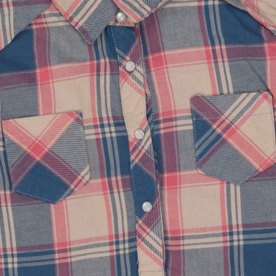 پیراهن نساجی چهارخانه درشت