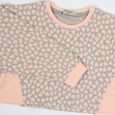 بلوز نیم تنه ژاکارد قلبی (ست با کد 1687)