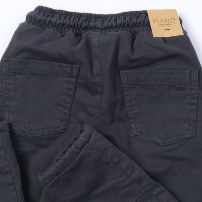 شلوار لاینر دار کتان پسرانه طوسی 07146 9Y