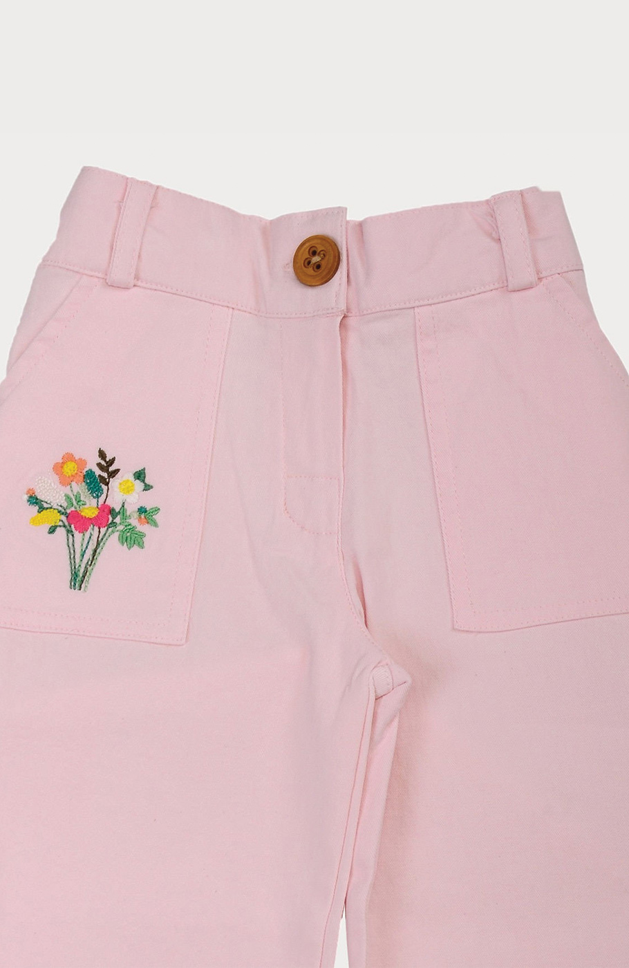 شلوار کتان دخترانه صورتی روشن 01231 2Y