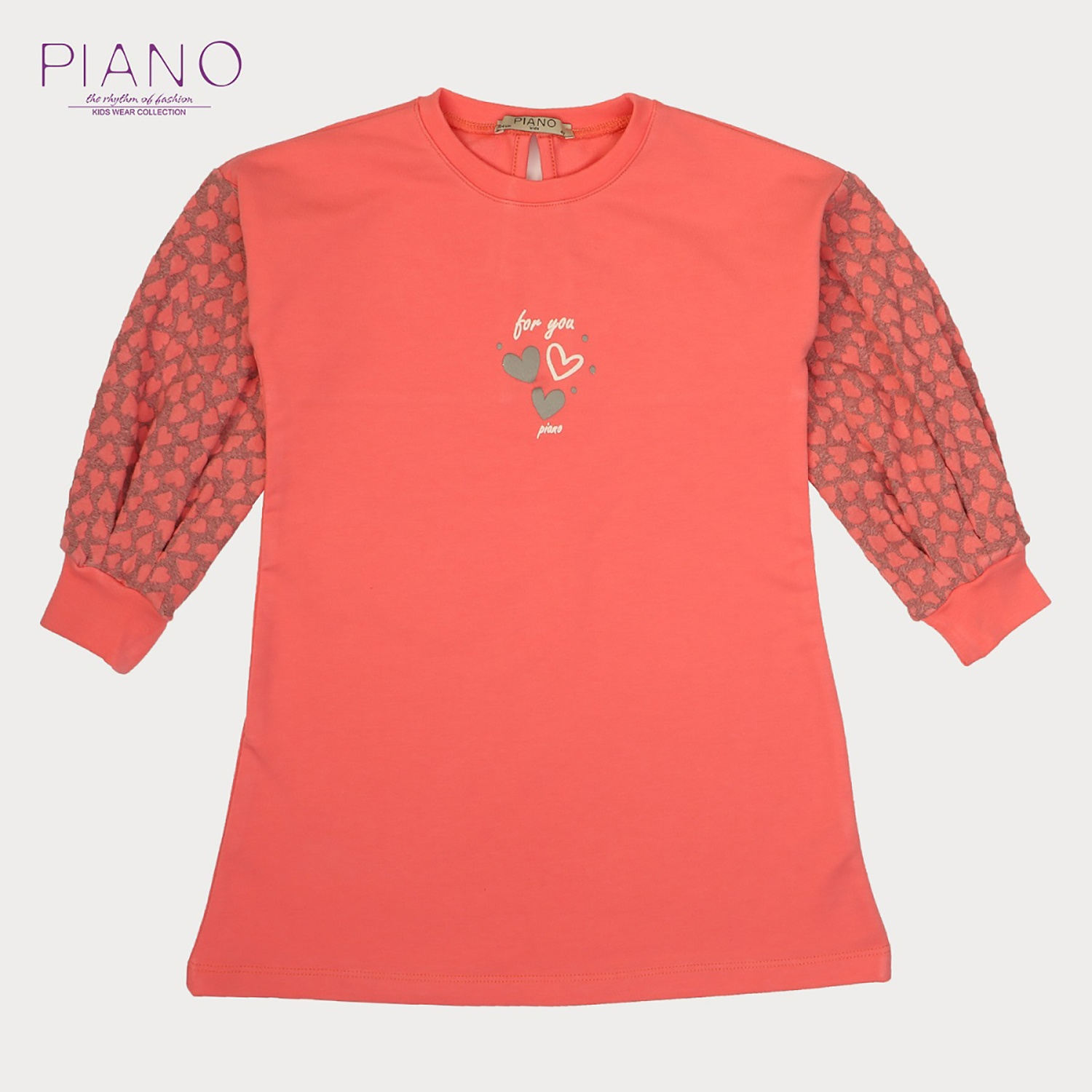 پیراهن ژاکارد و دورس لایکرا آستین پیلی دار