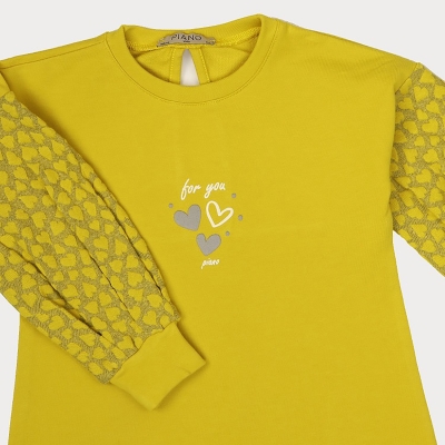 پیراهن ژاکارد و دورس لایکرا آستین پیلی دار