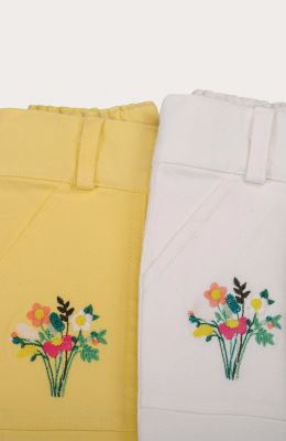 شلوار کتان دخترانه زرد 01231 4Y