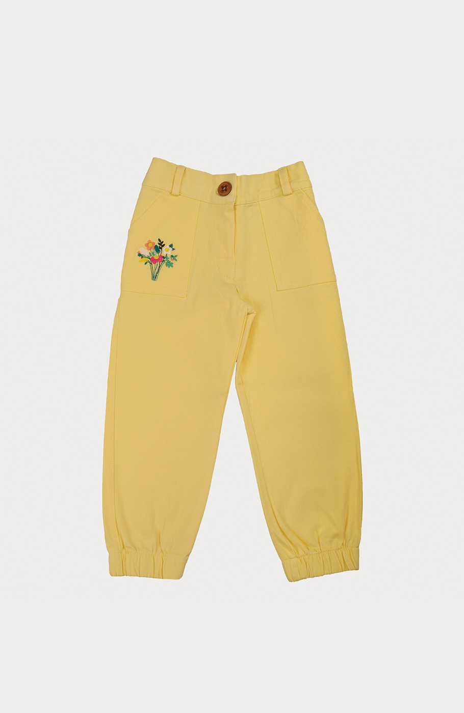 شلوار کتان دخترانه زرد 01231 4Y