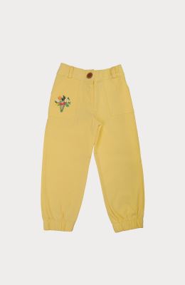 شلوار کتان دخترانه زرد 01231 4Y