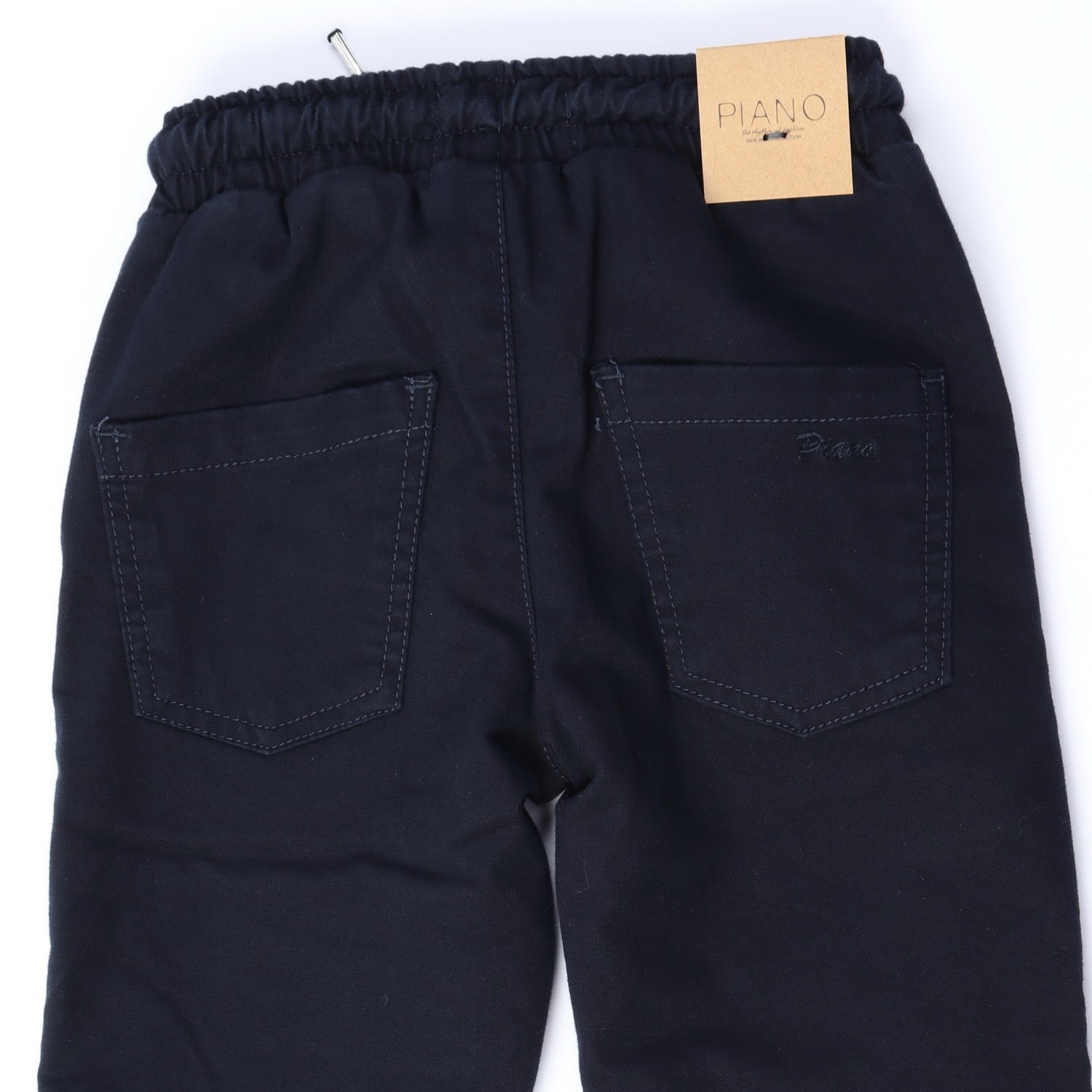 شلوار لاینر دار کتان پسرانه سرمه ای 07146 11Y