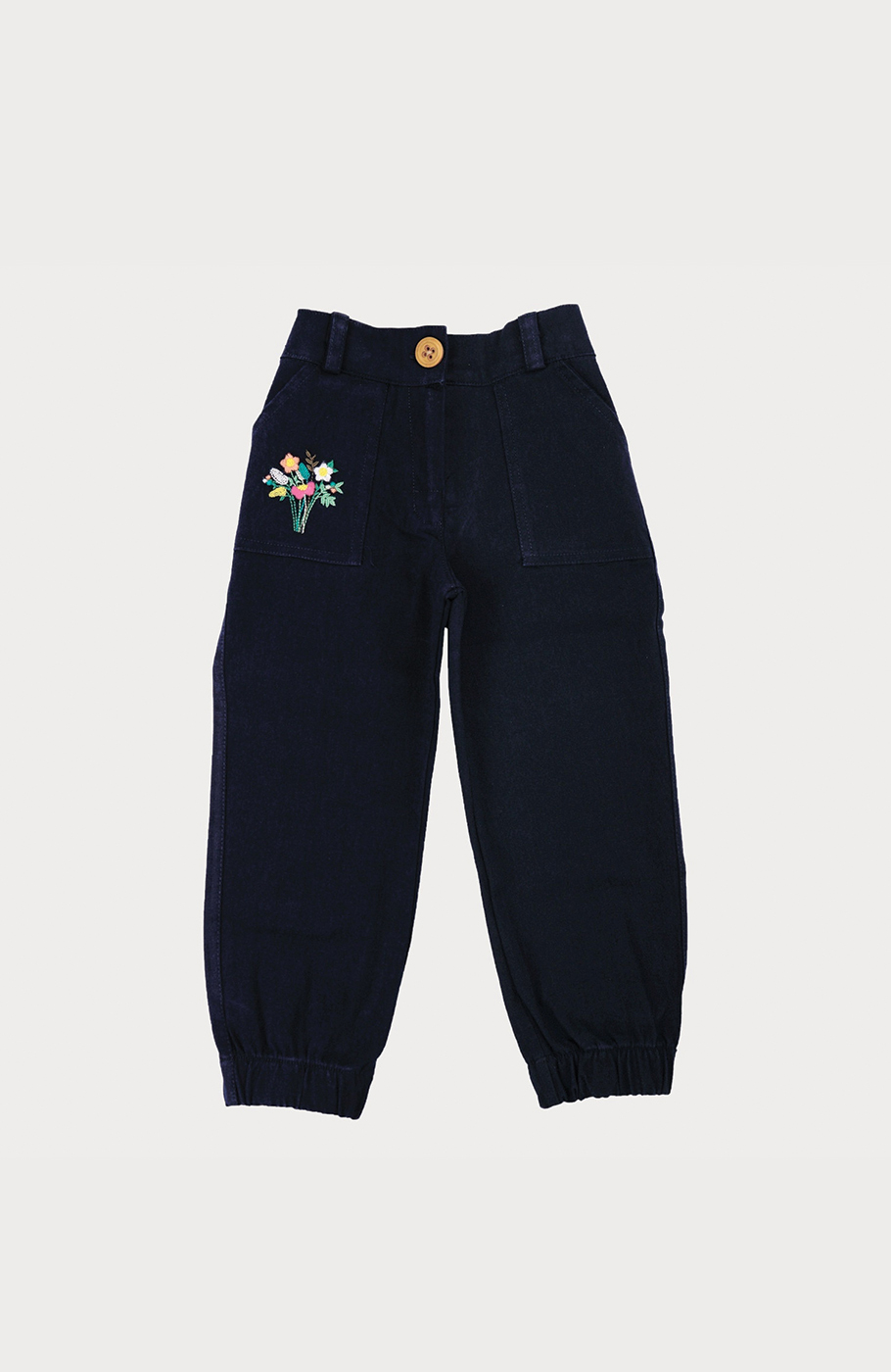 شلوار کتان دخترانه سورمه ای 01231 3Y