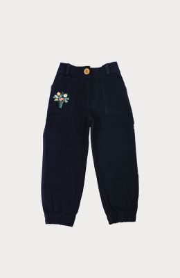 شلوار کتان دخترانه سورمه ای 01231 3Y