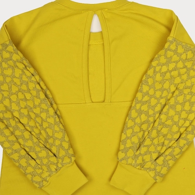 پیراهن ژاکارد و دورس لایکرا آستین پیلی دار