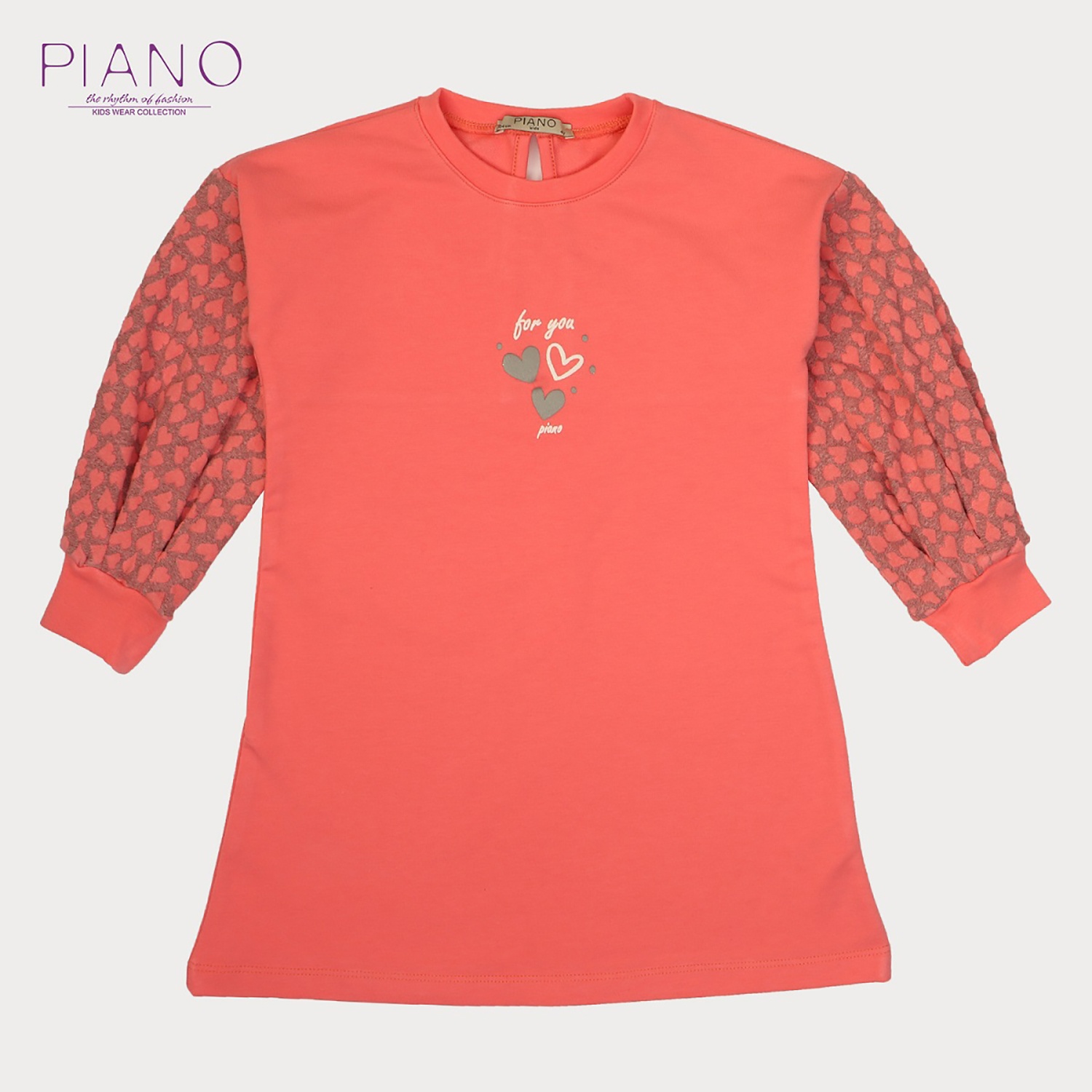 پیراهن ژاکارد و دورس لایکرا آستین پیلی دار