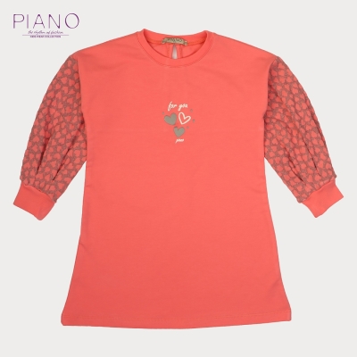 پیراهن ژاکارد و دورس لایکرا آستین پیلی دار