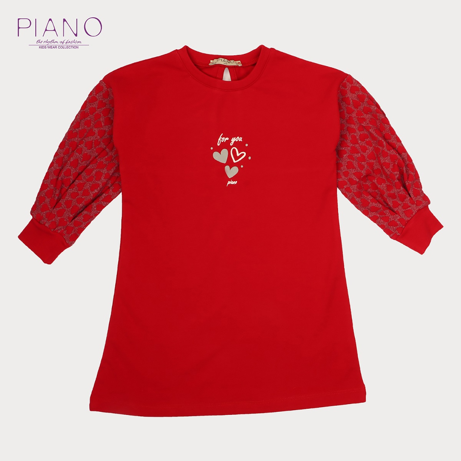 پیراهن ژاکارد و دورس لایکرا آستین پیلی دار