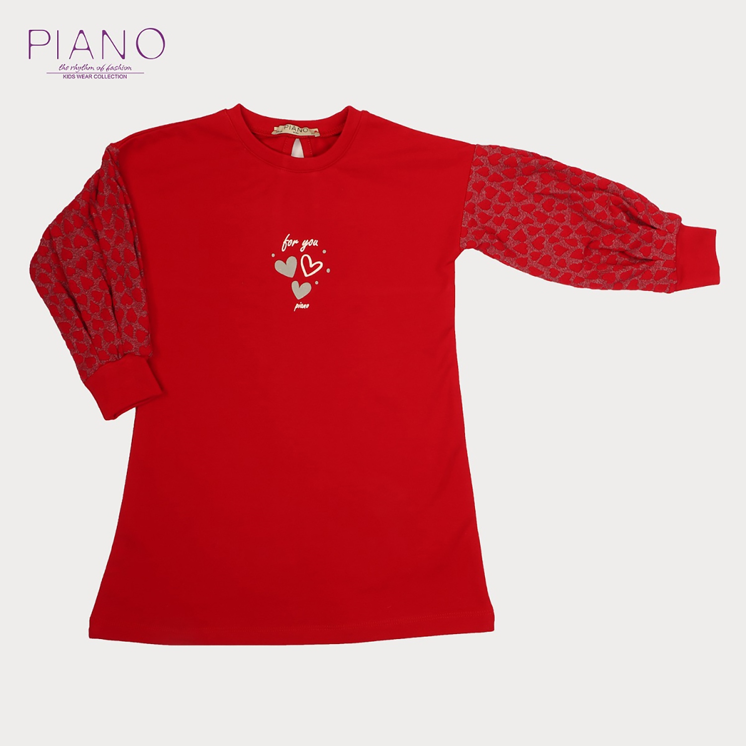 پیراهن ژاکارد و دورس لایکرا آستین پیلی دار