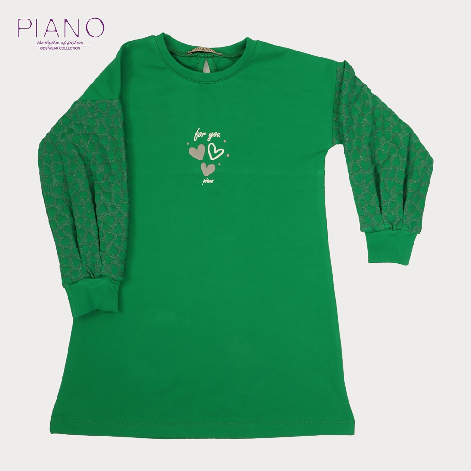 پیراهن ژاکارد و دورس لایکرا آستین پیلی دار