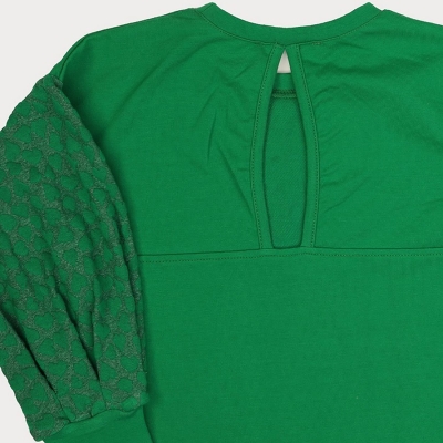 پیراهن ژاکارد و دورس لایکرا آستین پیلی دار