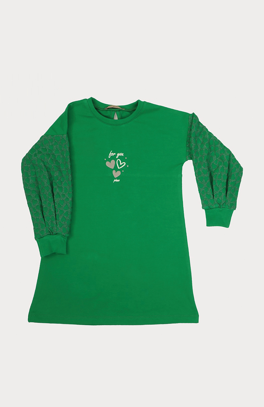 پیراهن ژاکارد و دورس لایکرا آستین پیلی دار