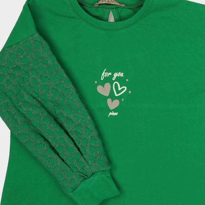 پیراهن ژاکارد و دورس لایکرا آستین پیلی دار