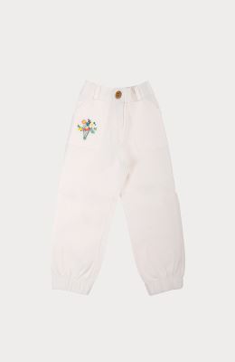 شلوار کتان دخترانه استخوانی 01231 4Y