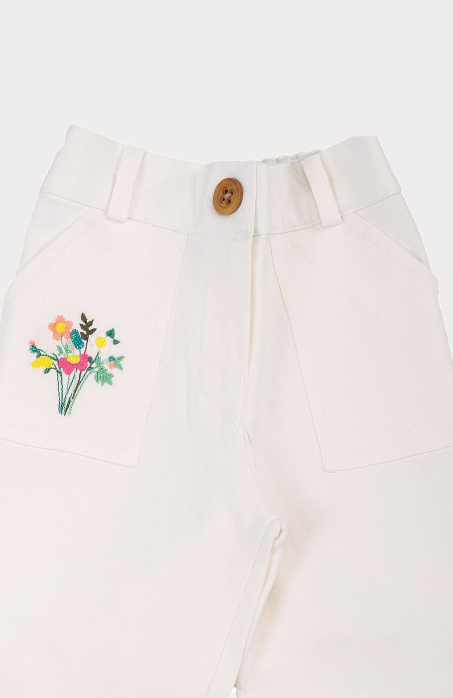 شلوار کتان دخترانه استخوانی 01231 4Y