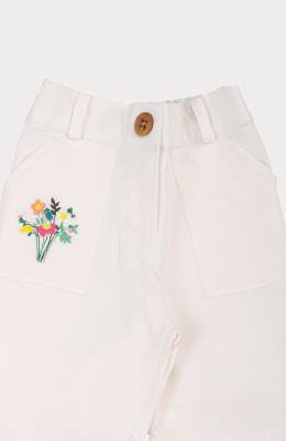 شلوار کتان دخترانه استخوانی 01231 4Y