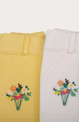 شلوار کتان دخترانه استخوانی 01231 4Y