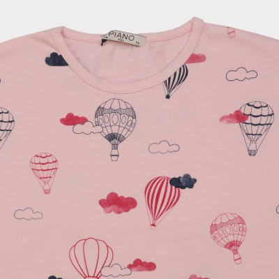 تونیک یکرو پنبه دخترانه صورتی 05696 4Y