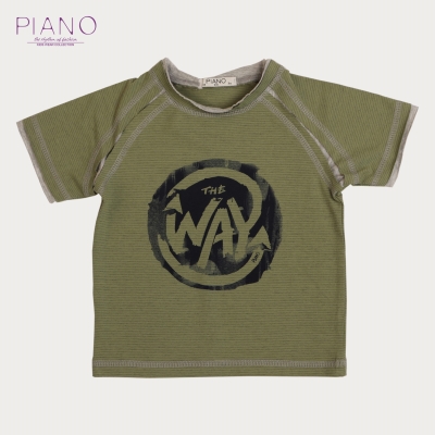 تیشرت یکرو پنبه پسرانه سبز فرمی 05539 3Y