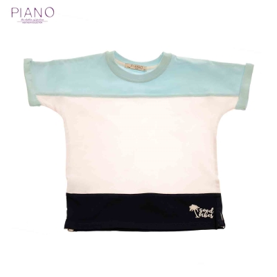 تیشرت یکرو پنبه پسرانه آبی 05560 3Y