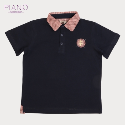 تیشرت یکرو پنبه پسرانه سورمه ای 05550 3Y