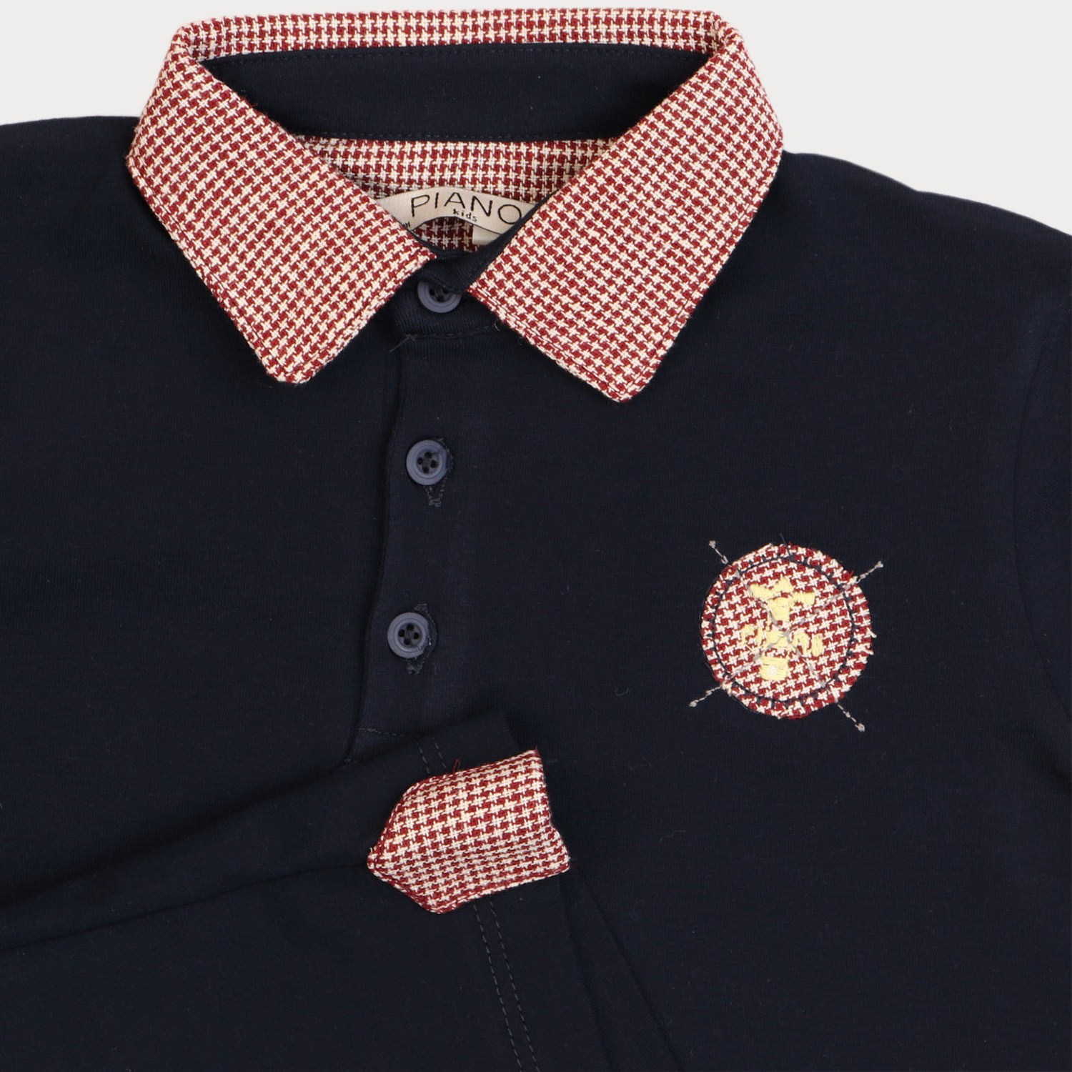 تیشرت یکرو پنبه پسرانه سورمه ای 05550 3Y