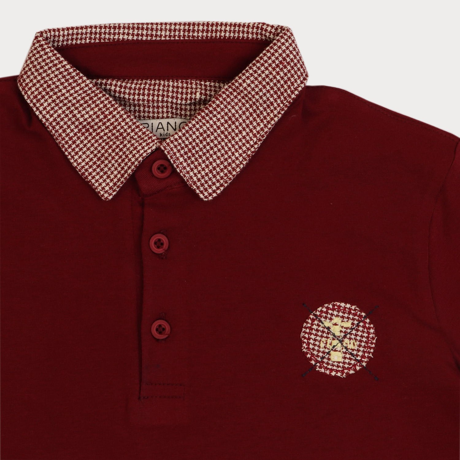 تیشرت یکرو پنبه پسرانه زرشکی 05550 3Y