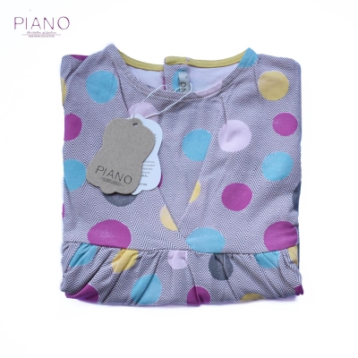 پیراهن یکرو پنبه دخترانه صورتی 05689 3Y