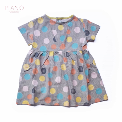 پیراهن یکرو پنبه دخترانه گلبهی 05689 3Y