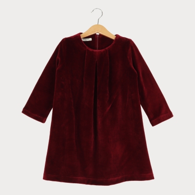 پیراهن مخمل پیلی دار