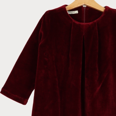 پیراهن مخمل پیلی دار