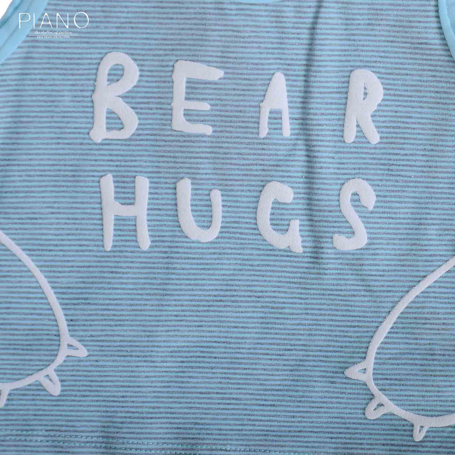 تاپ شلوارک یکرو پنبه پسرانه آبی 05562 6ماه