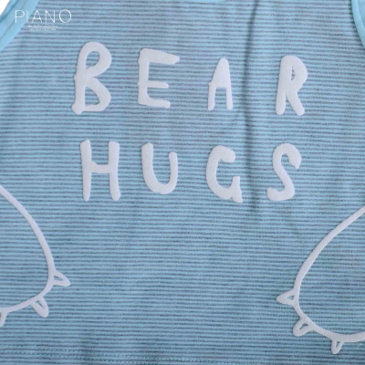 تاپ شلوارک یکرو پنبه پسرانه آبی 05562 6ماه