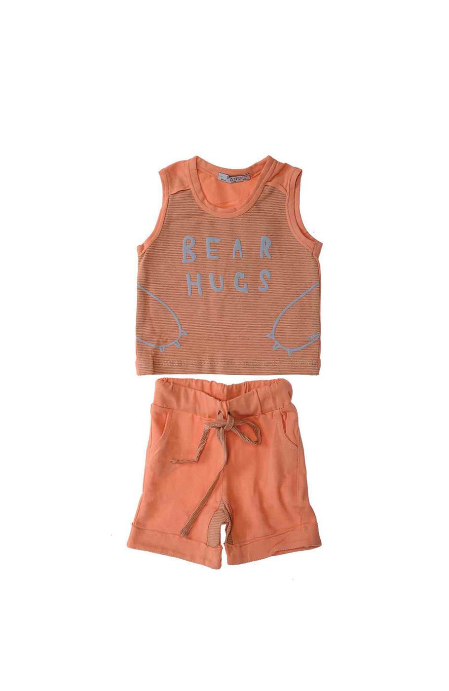 تاپ شلوارک یکرو پنبه پسرانه نارنجی 05562 6ماه