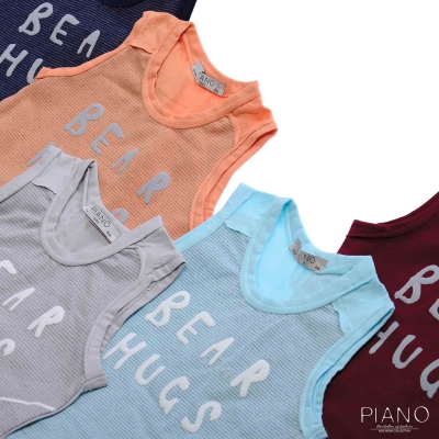 تاپ شلوارک یکرو پنبه پسرانه طوسی 05562 6ماه