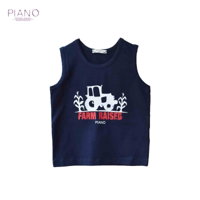 تاپ یکرو پنبه پسرانه سورمه ای 05584 6ماه