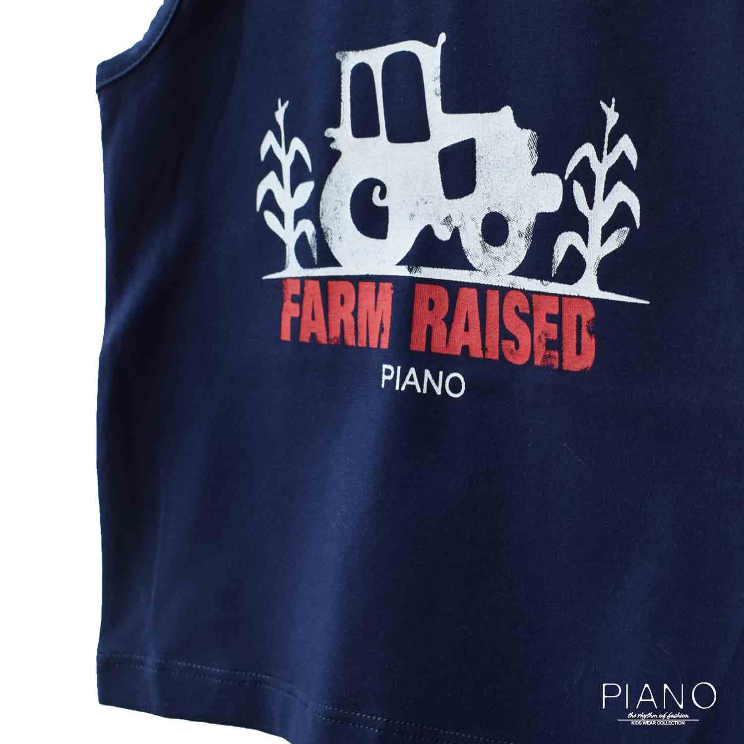 تاپ یکرو پنبه پسرانه سورمه ای 05584 6ماه