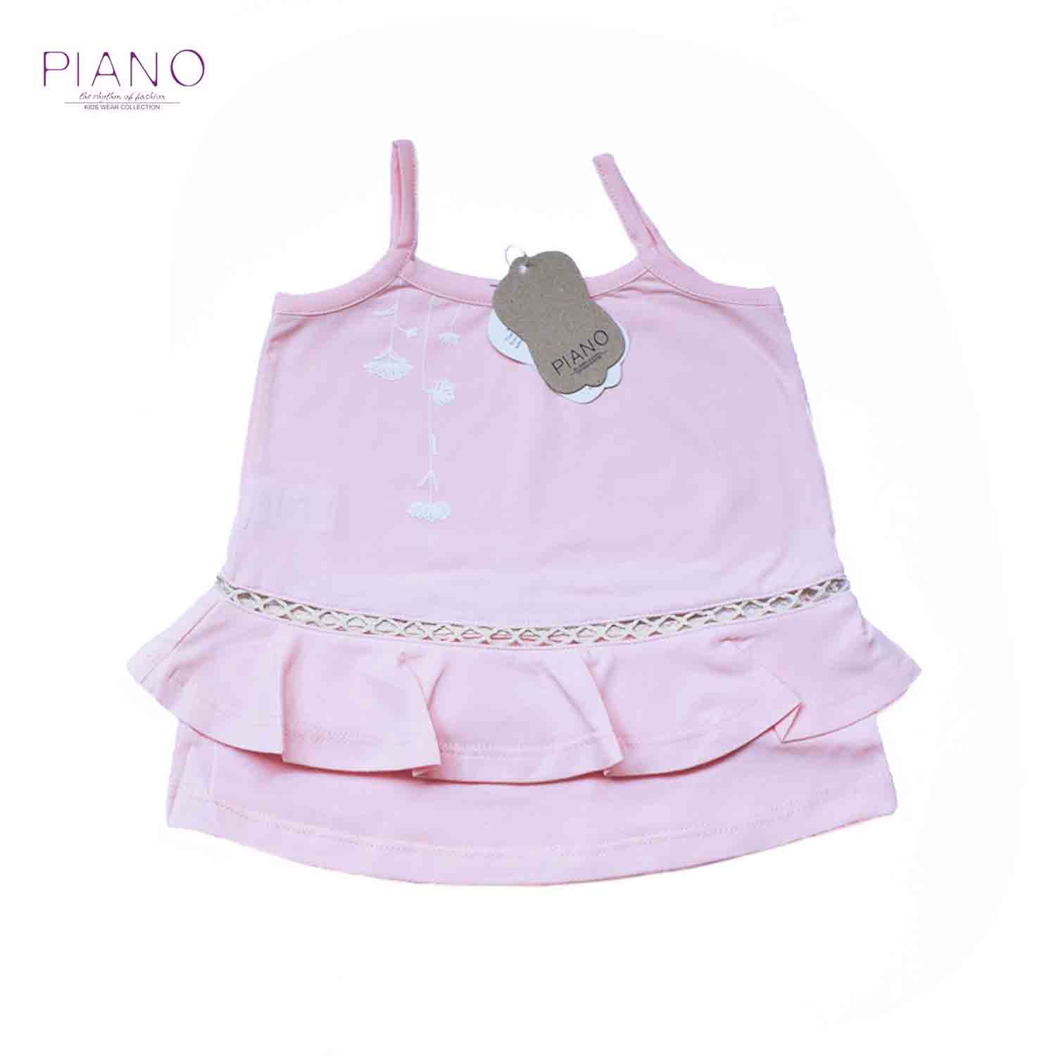 تاپ یکرو پنبه دخترانه صورتی 05697 5Y